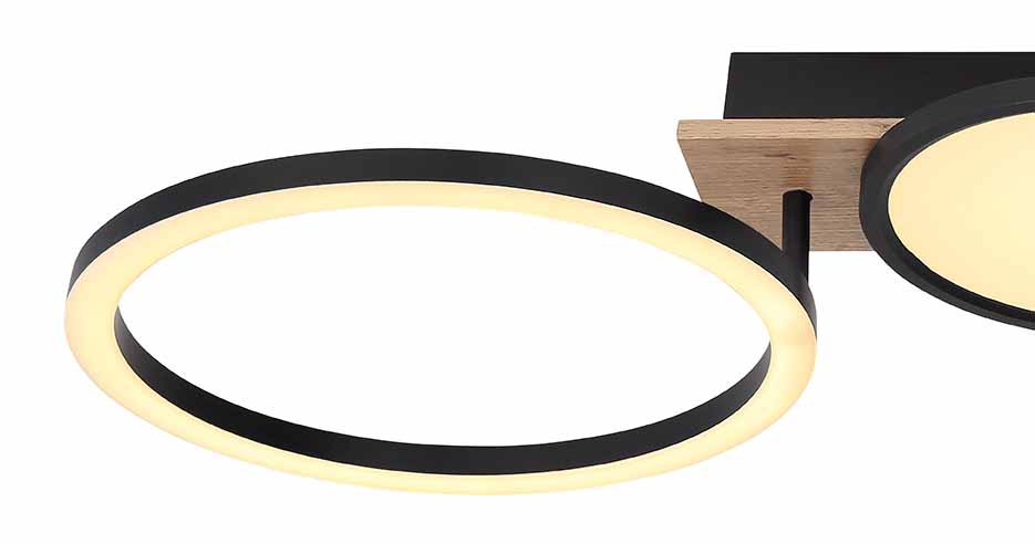 Moderne schwarze Kreis-Deckenlampe Globo Bossy – Bild 4