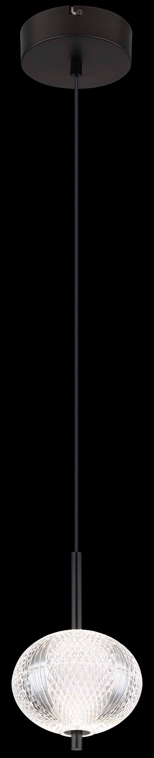 Moderne schwarze Metall-Glas-Hängelampe Globo Aida – Bild 3