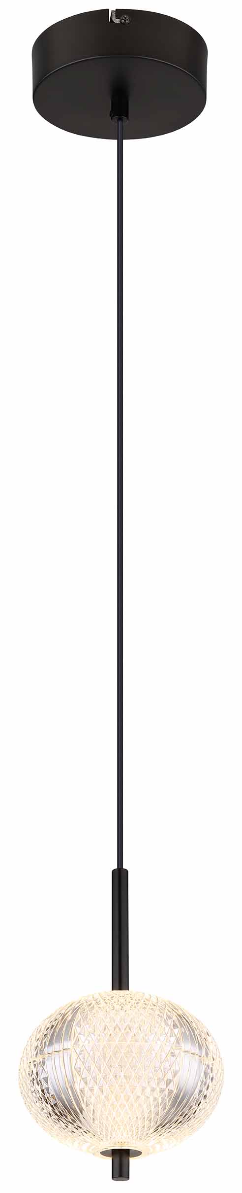 Moderne schwarze Metall-Glas-Hängelampe Globo Aida – Bild 4