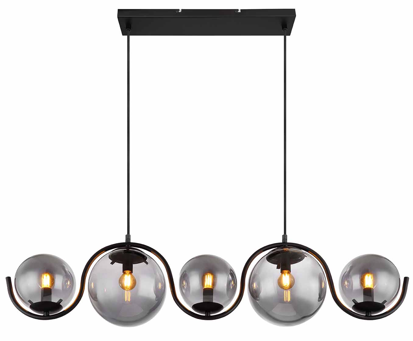 Moderne schwarze Metall-Hängelampe Globo Porry – Bild 2