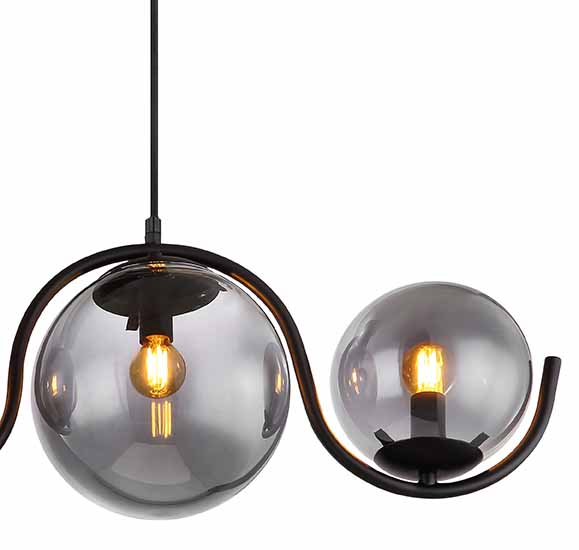 Moderne schwarze Metall-Hängelampe Globo Porry – Bild 3