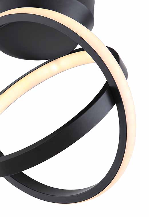 Moderne schwarze Metall-Kreis-Deckenlampe Globo Kamilla – Bild 3