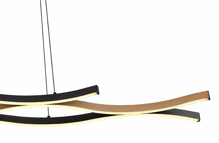 Moderne schwarze Metall-Pendelleuchte Globo Geronimo – Bild 3