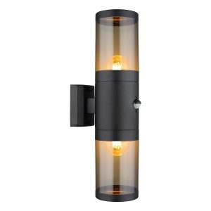 moderne-schwarze-rauchglas-außenlampe-globo-xeloo-32014-2bss