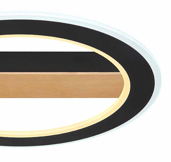 Moderne schwarze runde Deckenlampe Globo Mattia – Bild 4