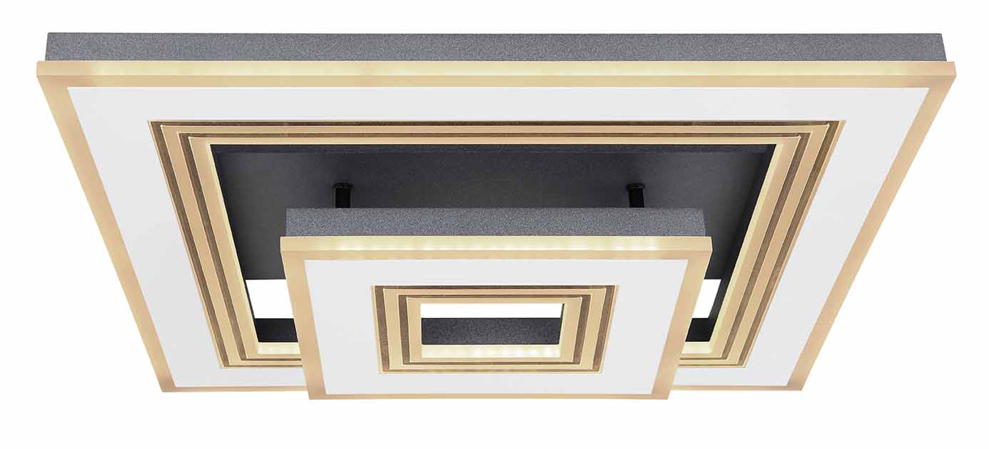 Moderne weiße quadratische Metall-Deckenlampe Globo Jack – Bild 2