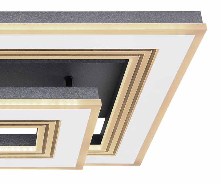 Moderne weiße quadratische Metall-Deckenlampe Globo Jack – Bild 4