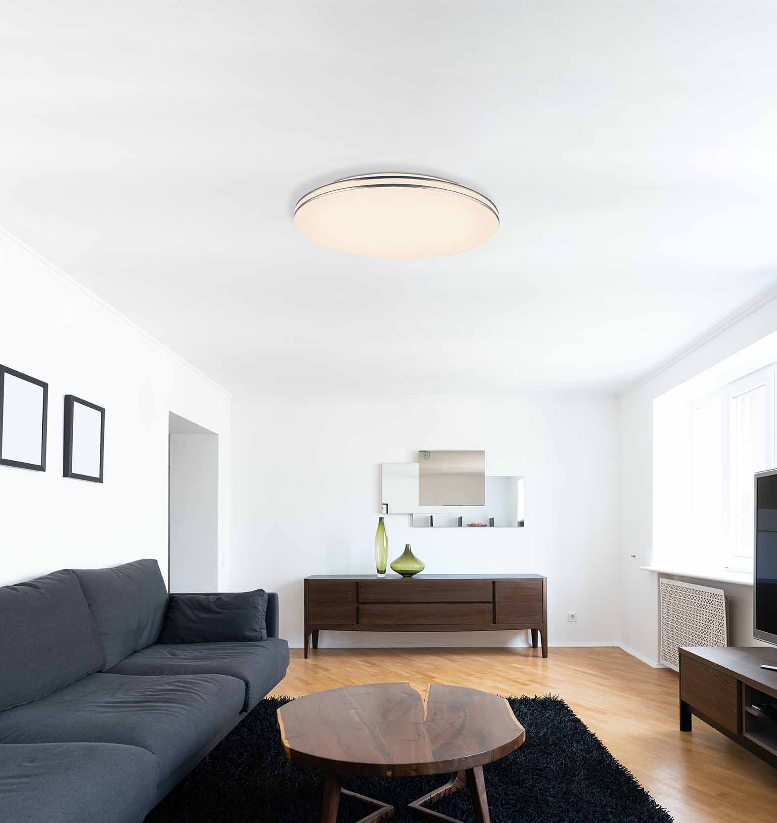 Moderne weiße runde Metall-Deckenlampe Globo Pierre – Bild 3