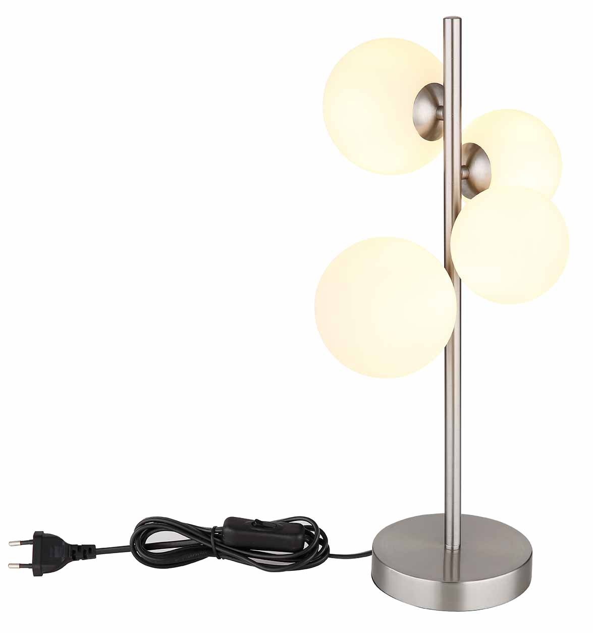 Nickel Tischlampe Vertikal 4 Opalglas-Schirm Globo Riha – Bild 2