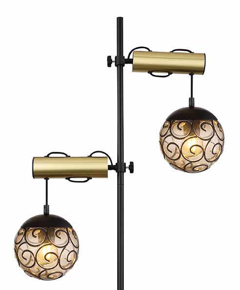 Orientalische schwarze Metall-Stehlampe Globo Fitz – Bild 3