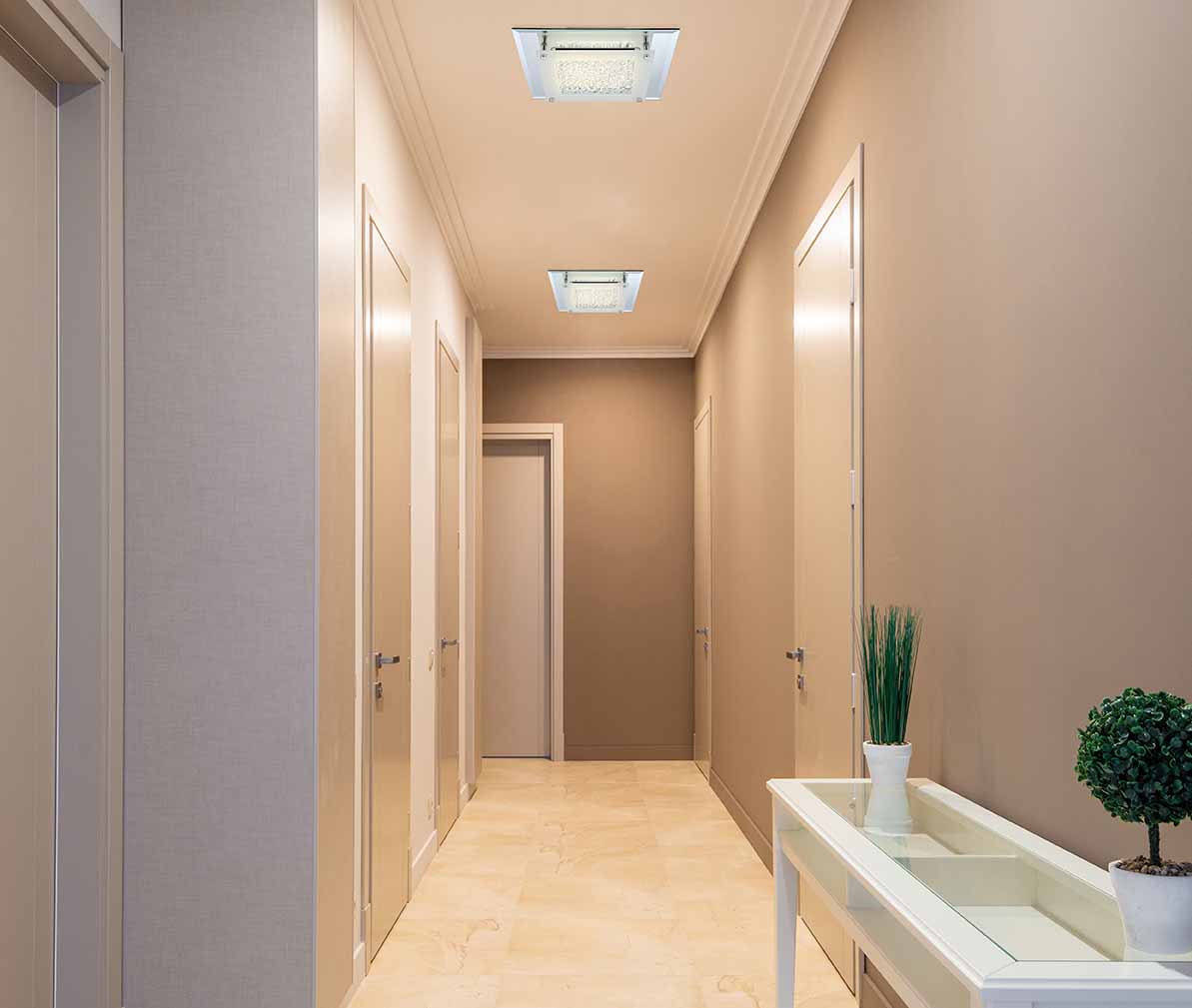 Quadratische chromene Deckenlampe mit Kristallplatte L Globo Liana – Bild 2