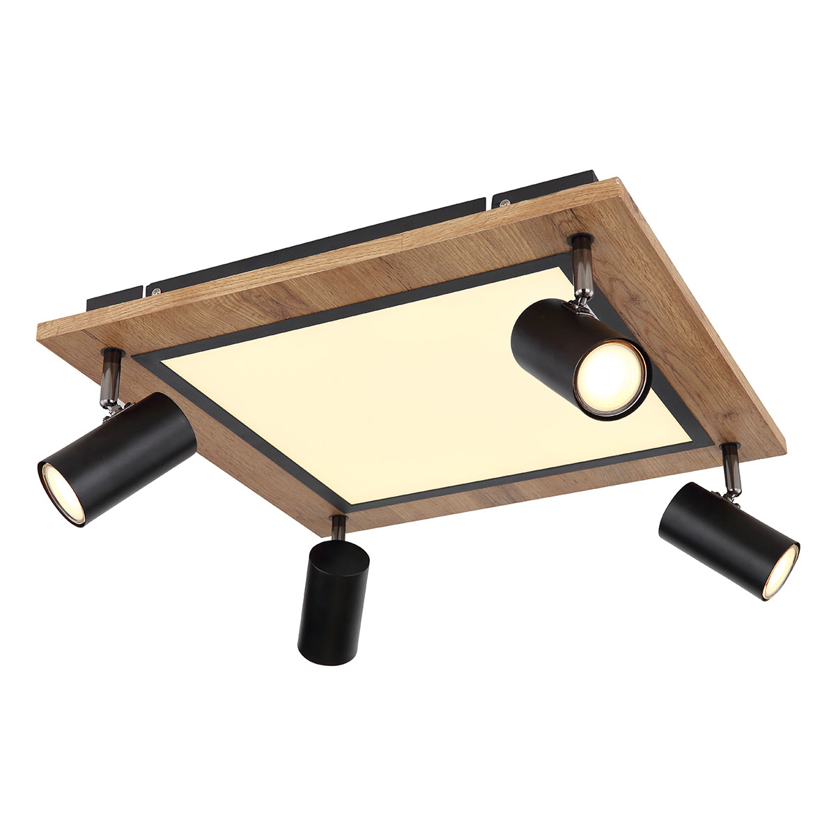 quadratische-deckenlampe-schwarz/braun-mit-4-spots-globo-ulla-67306d2