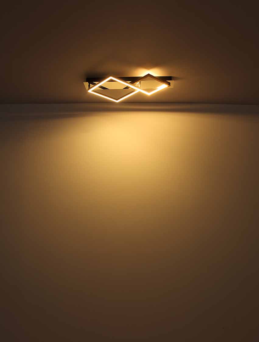 Rautenförmige Deckenlampe Chrom/Schwarz/Gold Globo Lesina – Bild 3