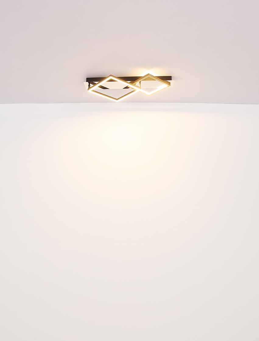 Rautenförmige Deckenlampe Chrom/Schwarz/Gold Globo Lesina – Bild 4