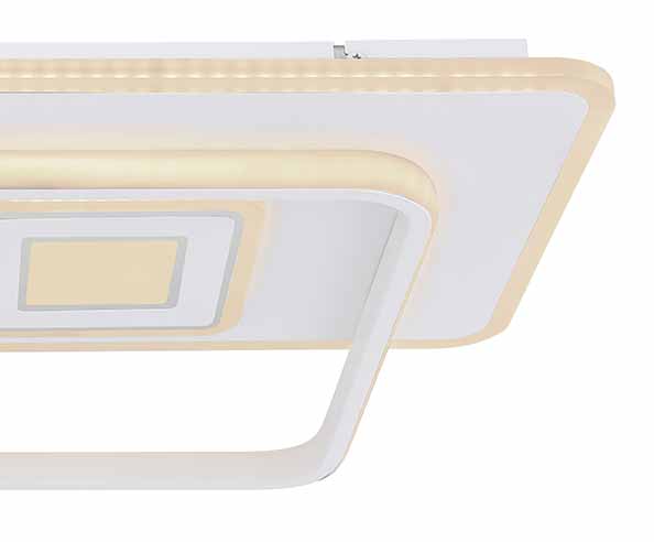 Rechteckige moderne weiße Deckenlampe Globo Roderick – Bild 4