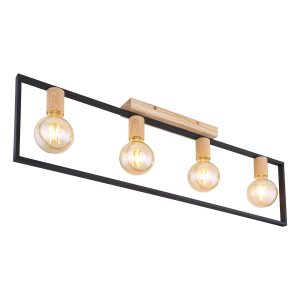 rechteckige-schwarze-retro-deckenleuchte-globo-daniel-15479-4d