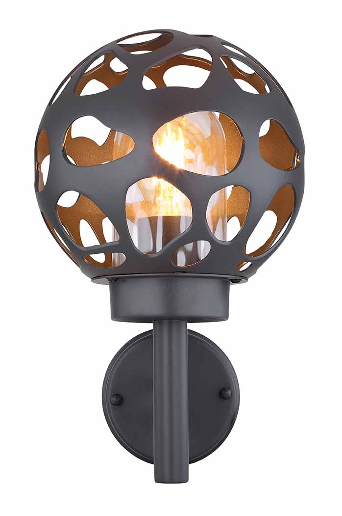 Retro anthrazitfarbene Metall-Außenlampe Globo Hilario – Bild 2