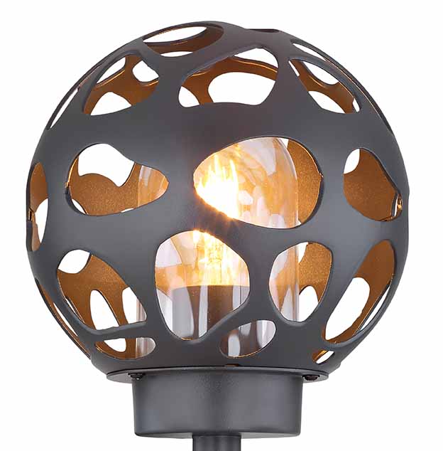 Retro anthrazitfarbene Metall-Außenlampe Globo Hilario – Bild 3