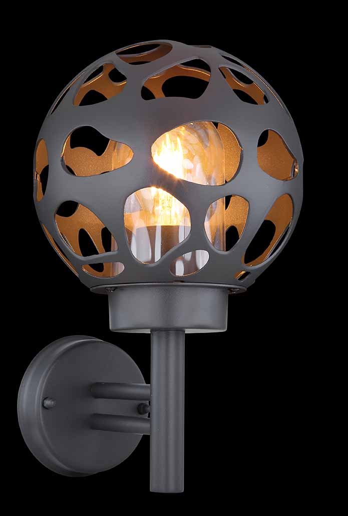 Retro anthrazitfarbene Metall-Außenlampe Globo Hilario – Bild 4