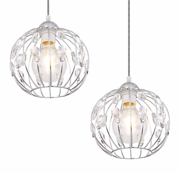 Retro Chrom-Metall-Kugel-Hängelampe Globo Hanako – Bild 3