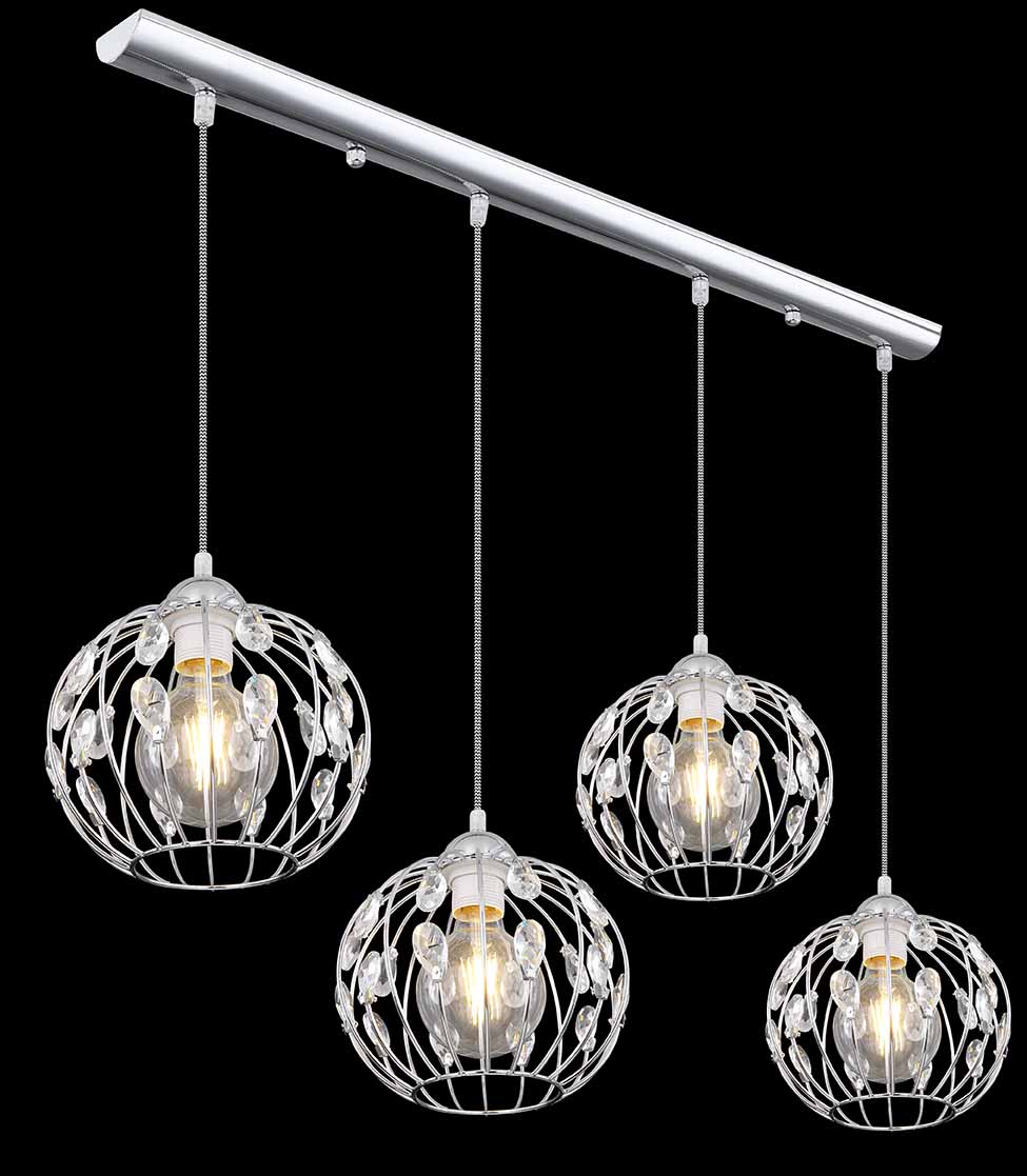 Retro Chrom-Metall-Kugel-Hängelampe Globo Hanako – Bild 4