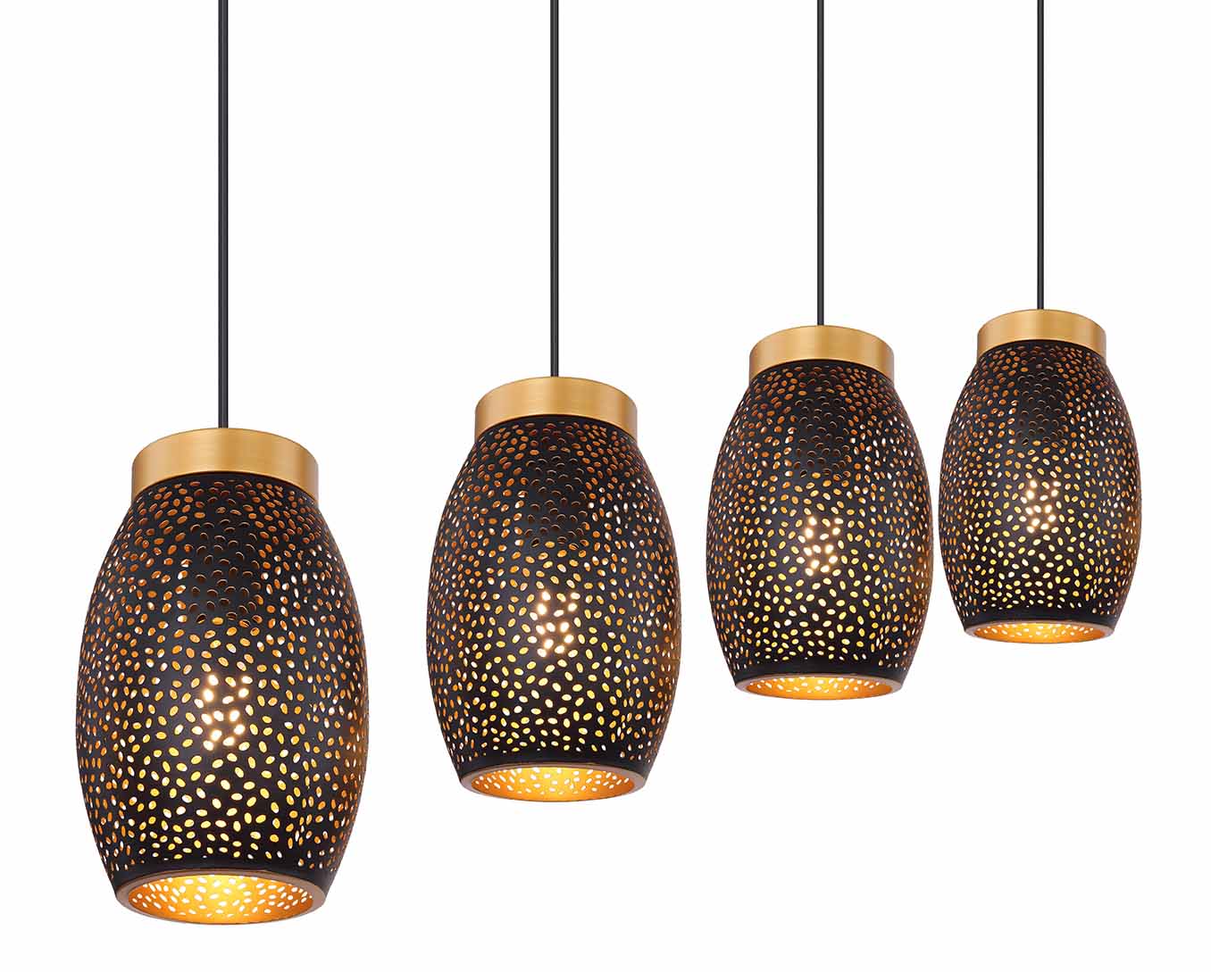 Retro goldene Metall-Hängelampe Globo Narri – Bild 3