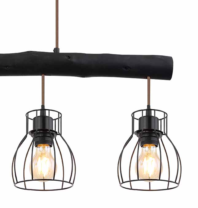 Retro Hängelampe schwarz Metall Globo Mina – Bild 3