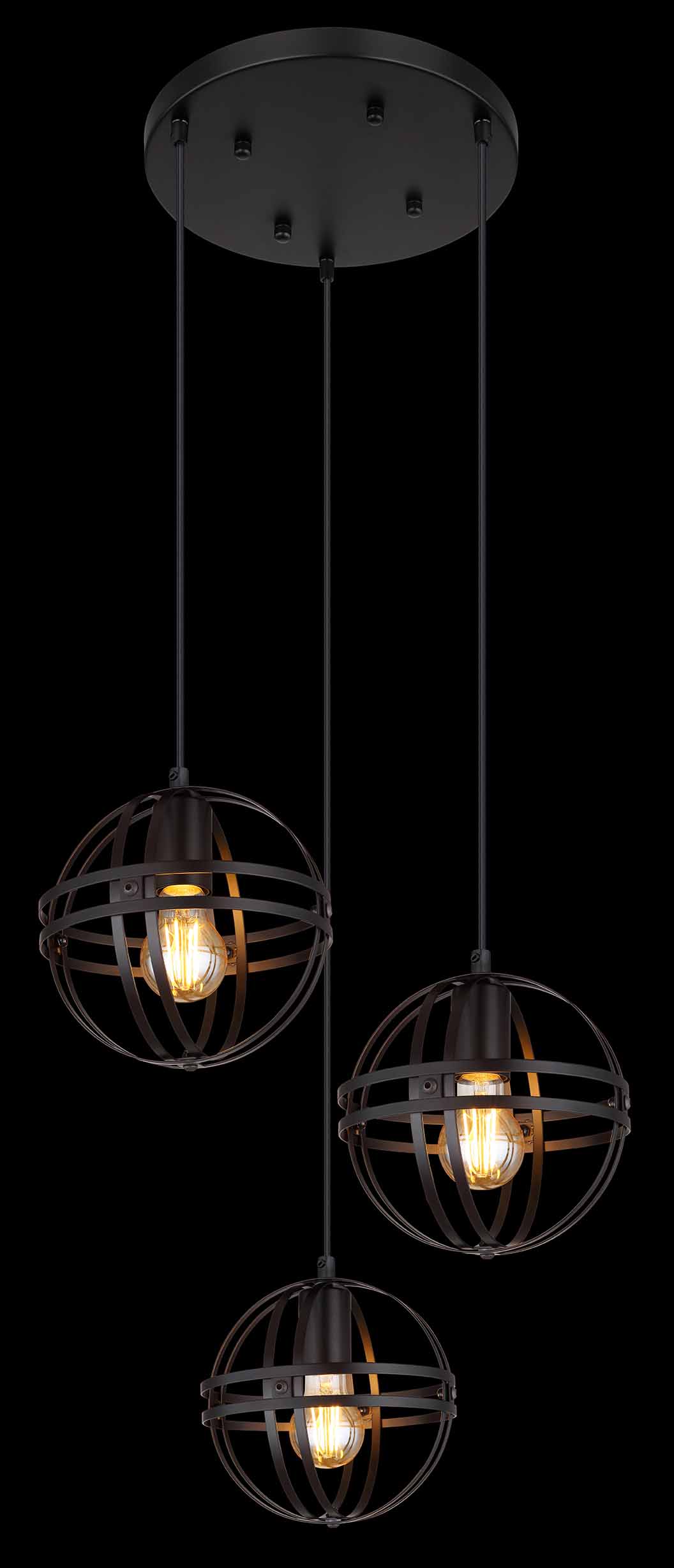 Retro schwarze Kugel-Hängelampen Globo Tamara – Bild 3