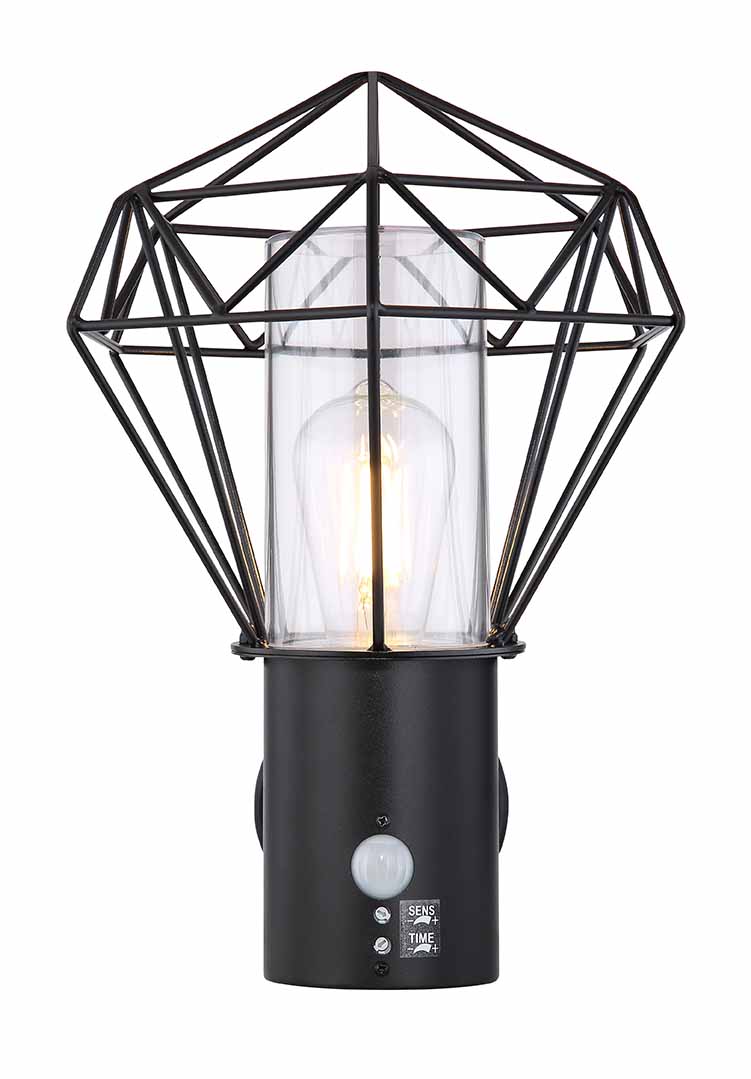 Retro schwarze Metall-Außenlampe Globo Horace – Bild 2