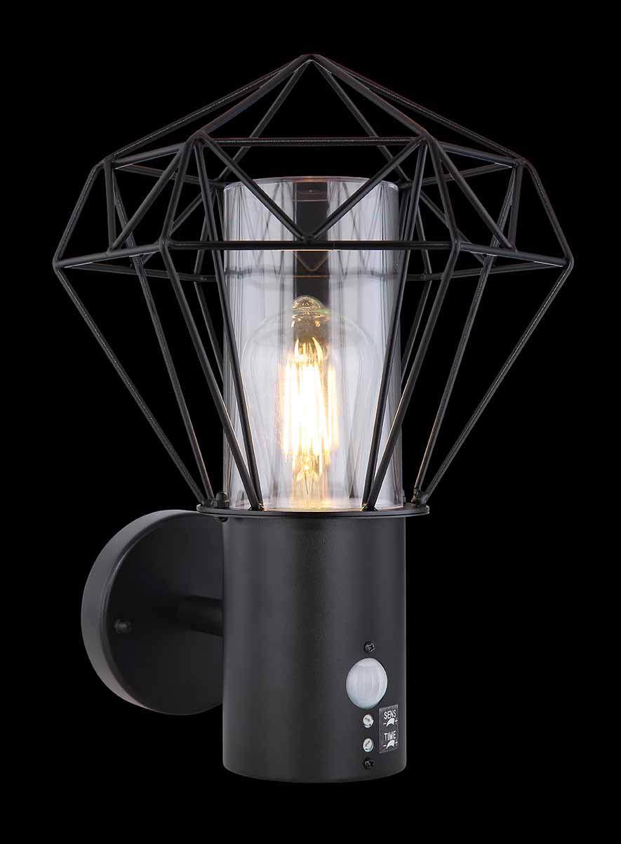 Retro schwarze Metall-Außenlampe Globo Horace – Bild 3