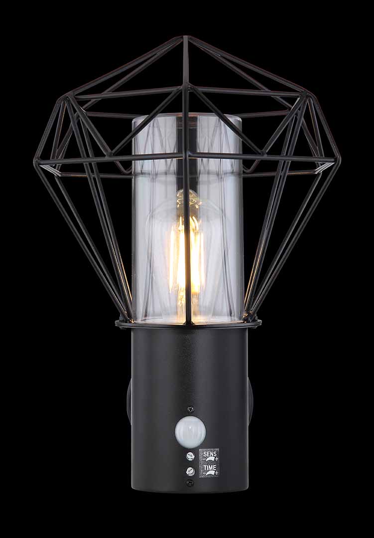 Retro schwarze Metall-Außenlampe Globo Horace – Bild 4