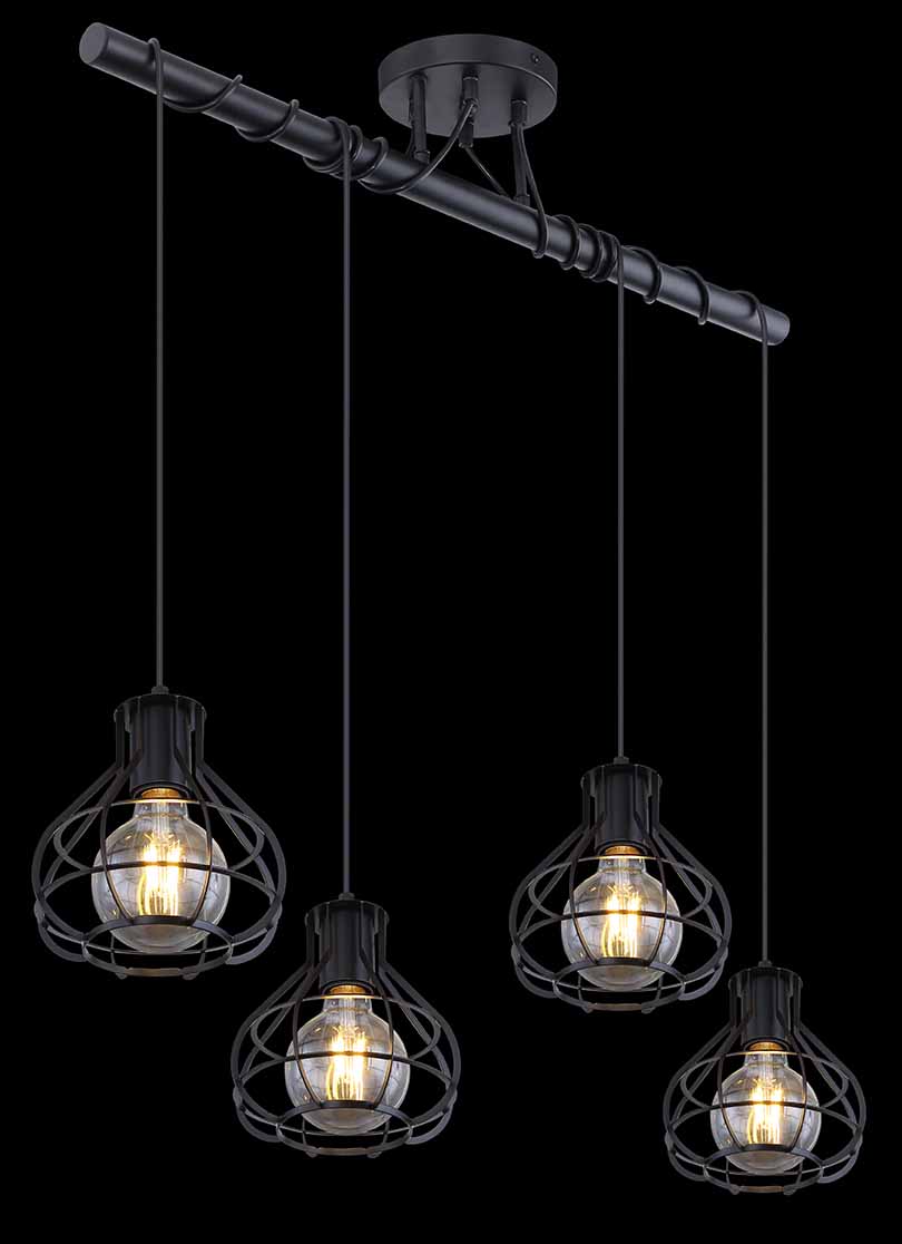 Retro schwarze Metall Deckenleuchten Globo Clastra – Bild 4