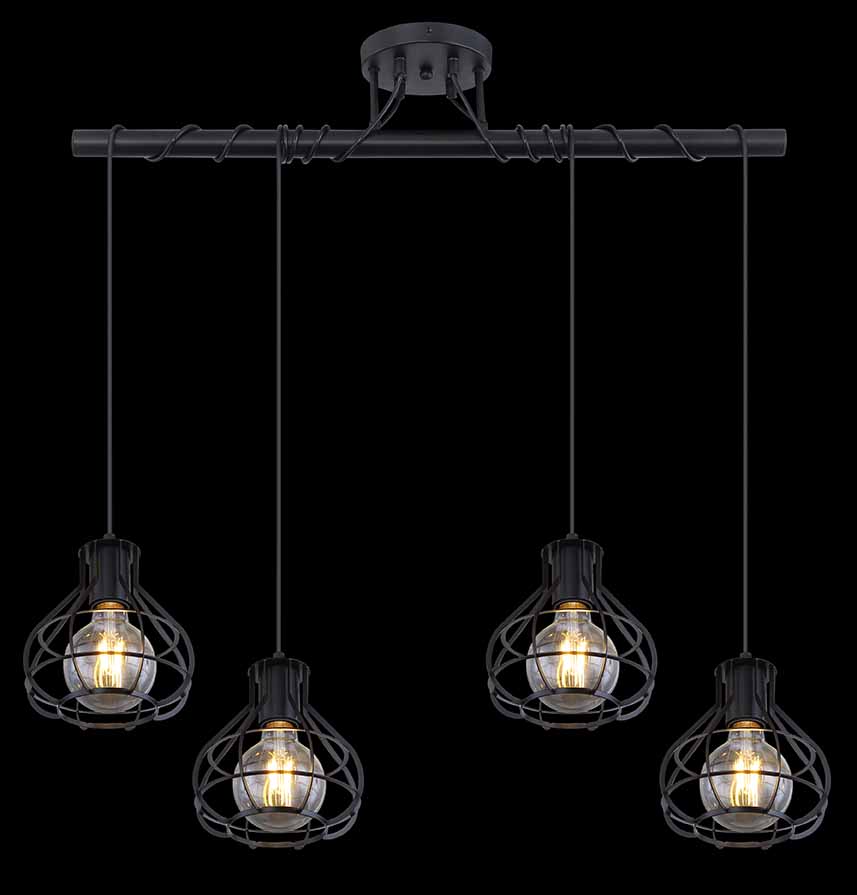 Retro schwarze Metall Deckenleuchten Globo Clastra – Bild 5