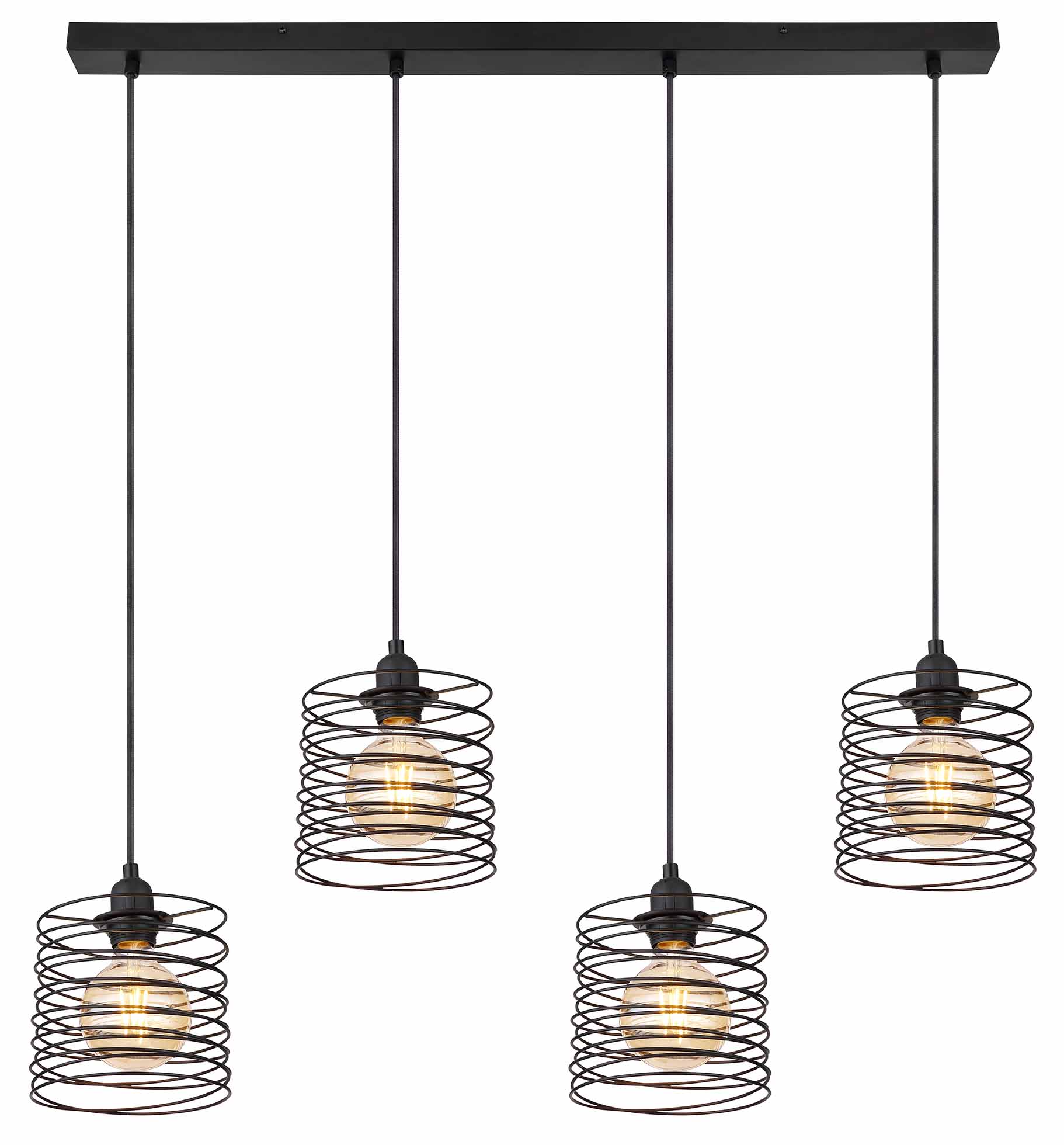 Retro schwarze Metall-Hängelampen mit Spiralen Globo Tilly – Bild 2