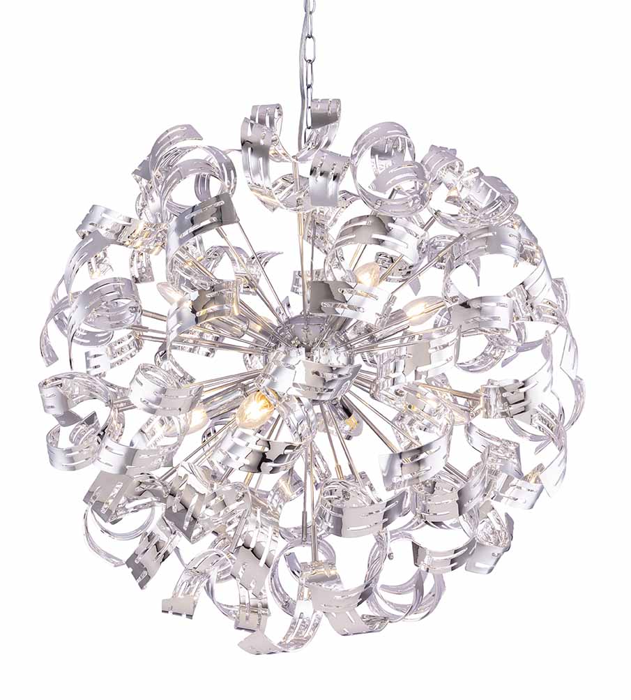 Romantische chromene Hängelampe mit Kugelkonstruktion L Globo Falla – Bild 2