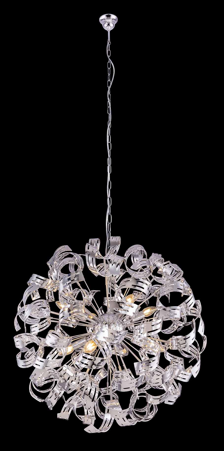 Romantische chromene Hängelampe mit Kugelkonstruktion L Globo Falla – Bild 3