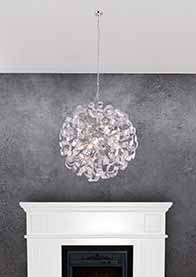 Romantische chromene Hängelampe mit Kugelkonstruktion L Globo Falla – Bild 4