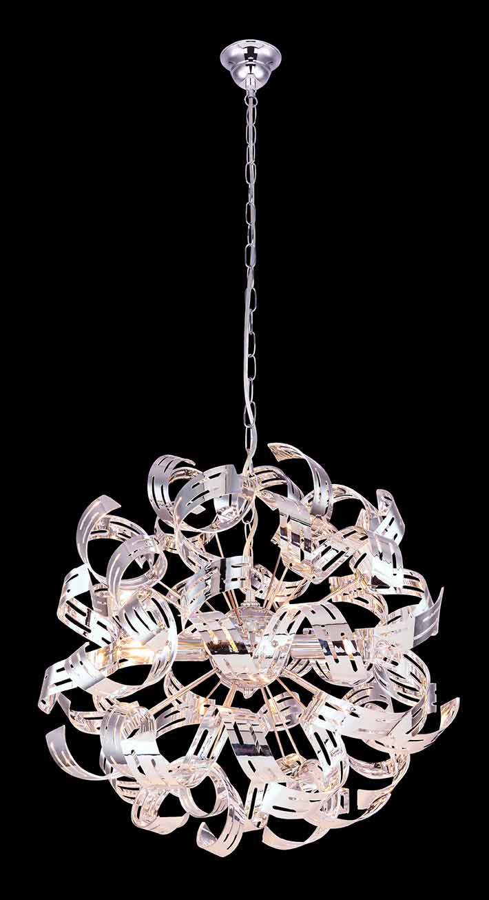 Romantische Hängelampe mit chromener Kugelkonstruktion Globo Falla – Bild 3