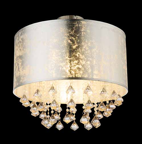 Runde klassische Nickel Deckenleuchte Globo Amy I – Bild 2