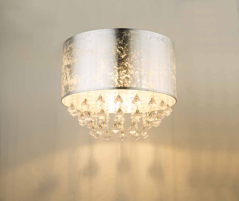 Runde klassische Nickel Deckenleuchte Globo Amy I – Bild 3