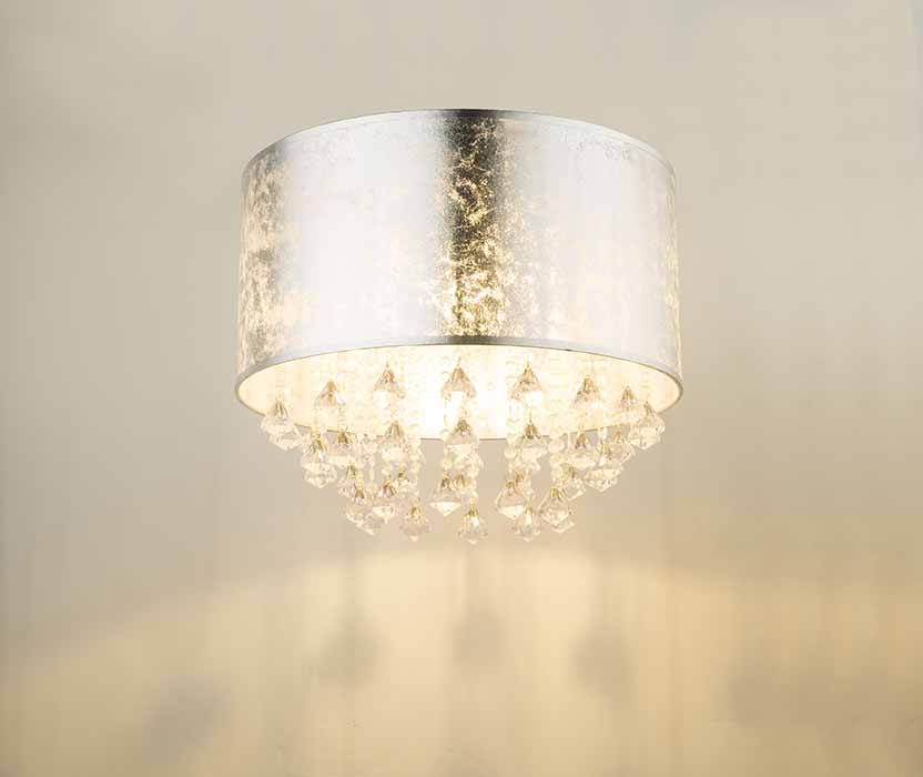 Runde klassische Nickel Deckenleuchte Globo Amy I – Bild 4