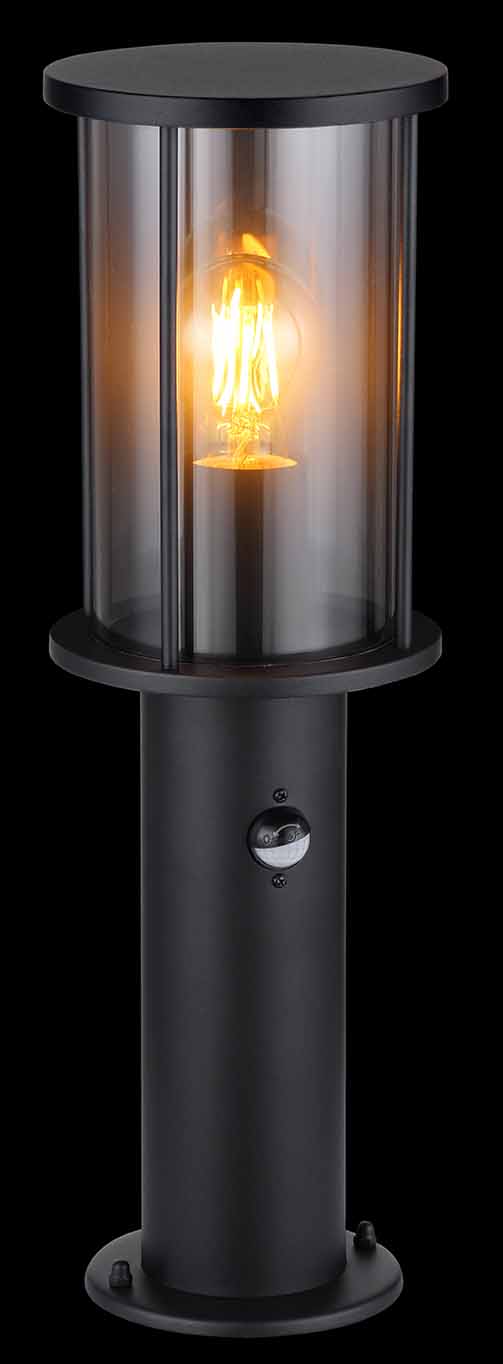 Runde moderne schwarze Außenlampe Globo Gracey – Bild 2