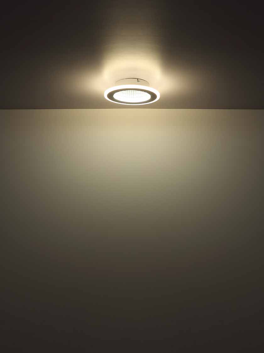 Runde weiße Deckenlampe mit Tiefeneffekt Globo Lamela – Bild 3