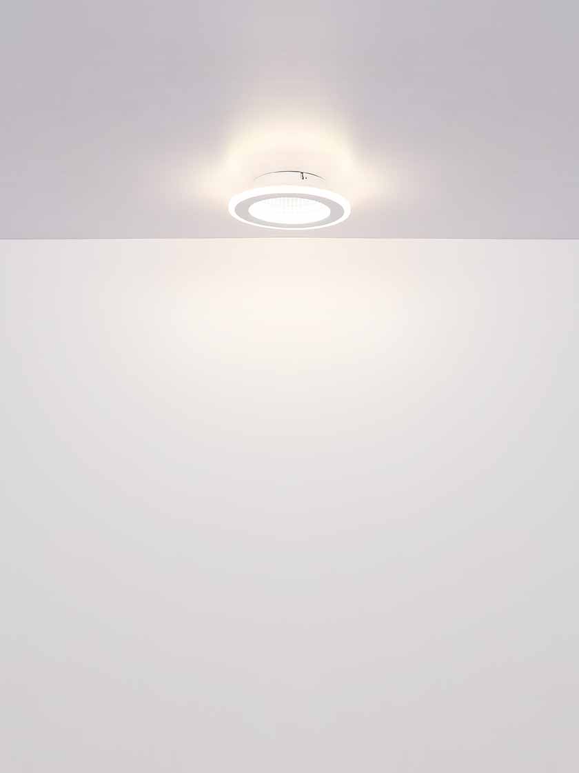 Runde weiße Deckenlampe mit Tiefeneffekt Globo Lamela – Bild 4