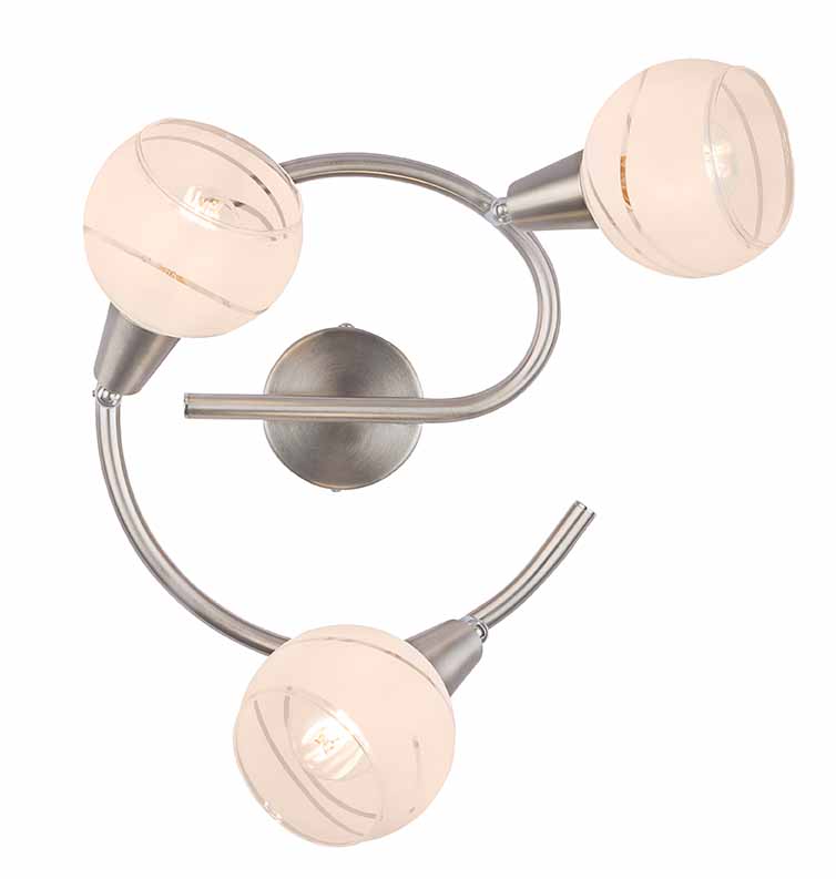 Runder Spot Nickel 3-Satin-Glaskappen Globo Elliott – Bild 2