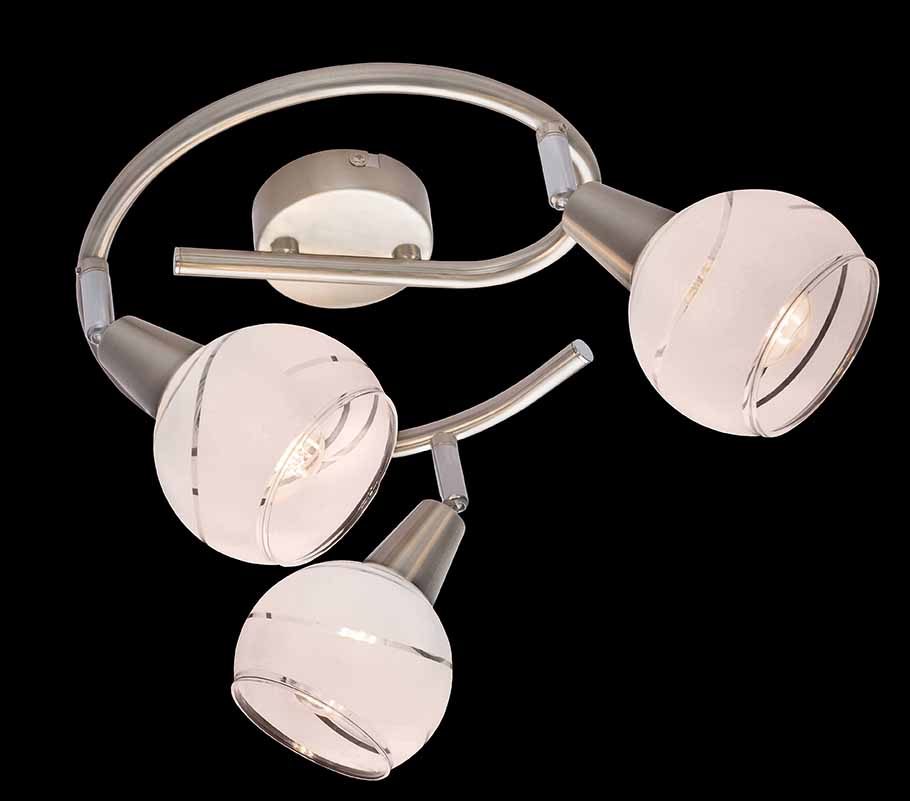 Runder Spot Nickel 3-Satin-Glaskappen Globo Elliott – Bild 4