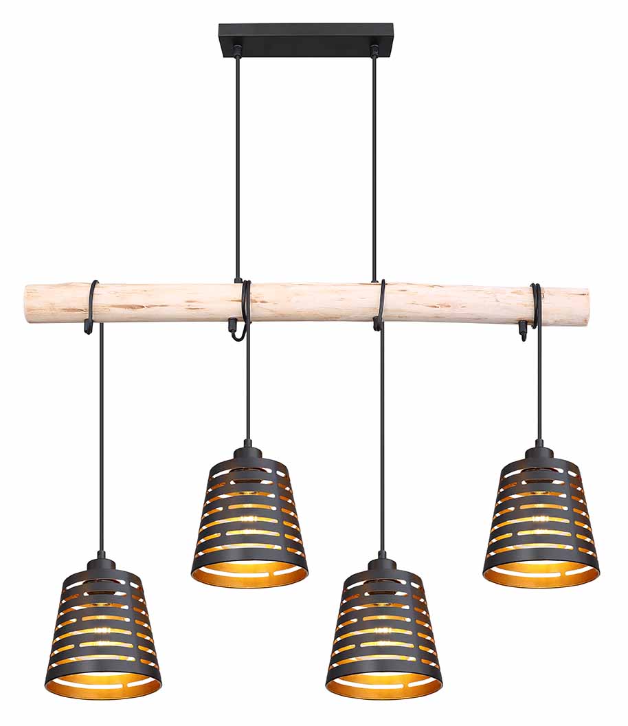 Rustikale schwarze Metall Hängelampe Globo Ablona – Bild 2