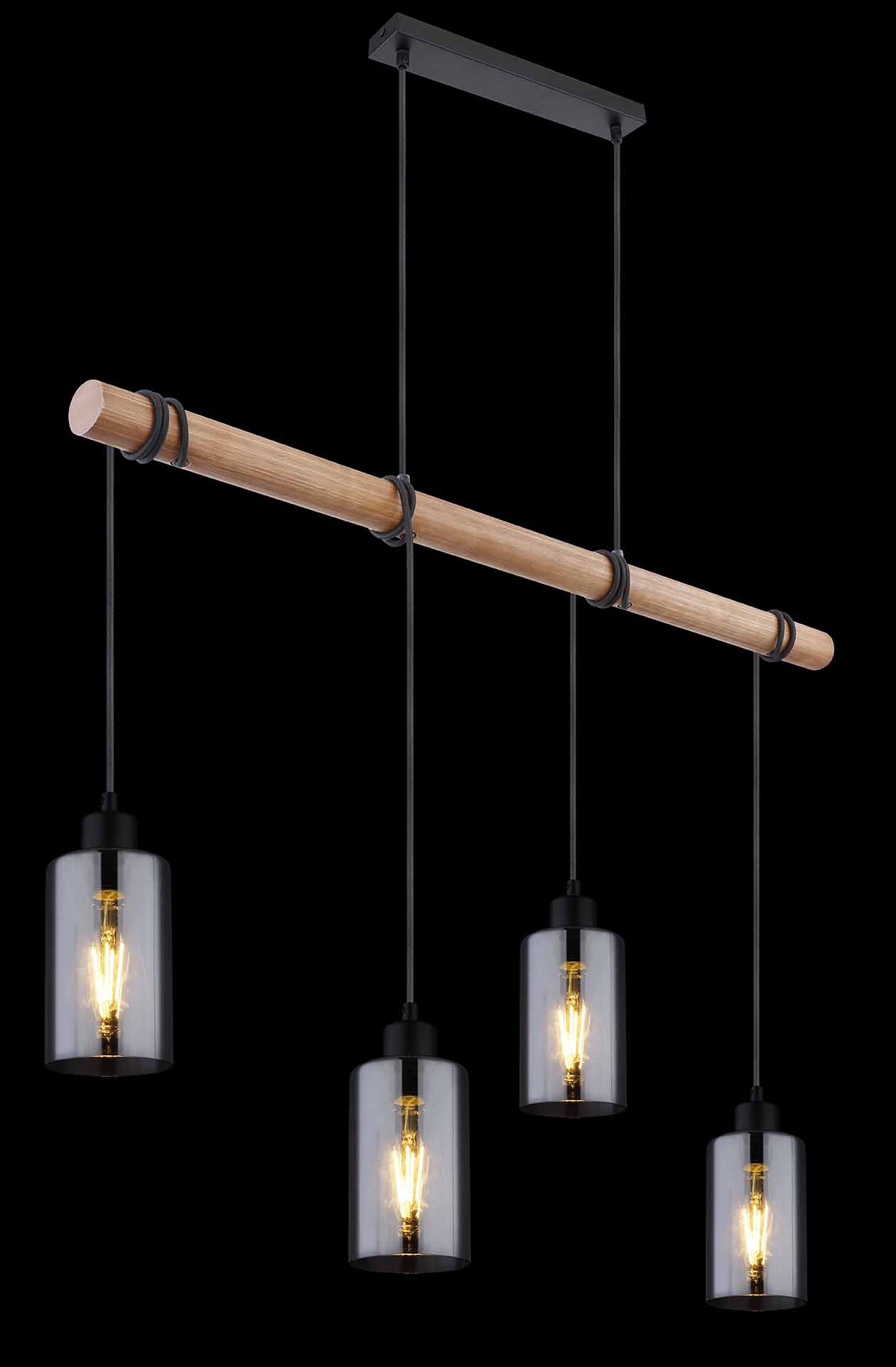 Rustikale schwarze Metall Hängelampe Globo Hadera – Bild 4