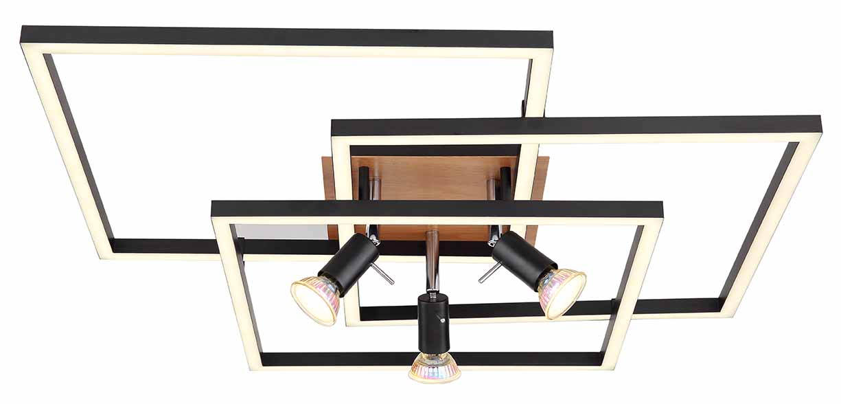 Schwarze Deckenlampe Rechtecke Globo Ida – Bild 2