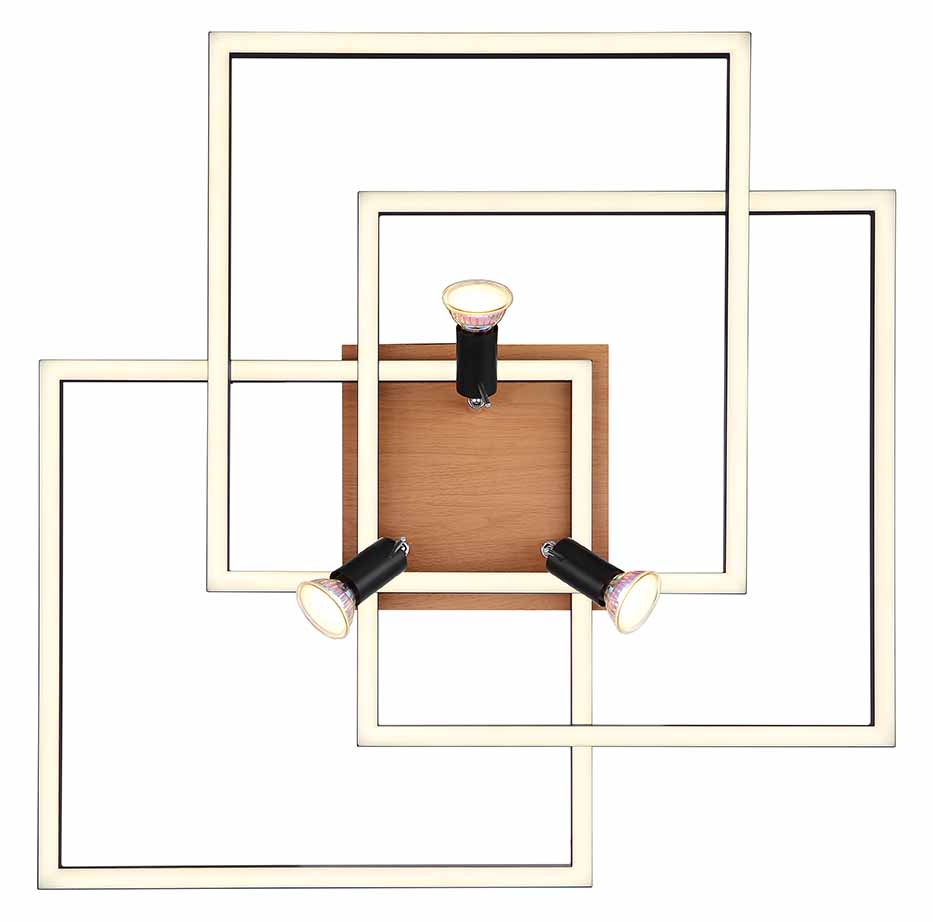 Schwarze Deckenlampe Rechtecke Globo Ida – Bild 3